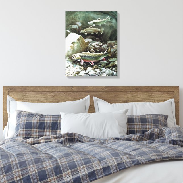 rainbow trout Art 2 Canvas Print (Insitu(Bedroom))