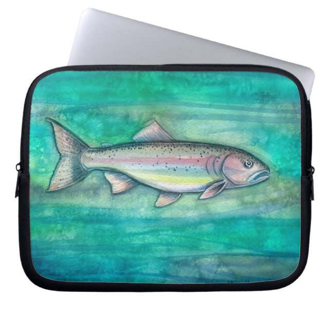 Rainbow Trout Art Laptop Sleeve (Front)