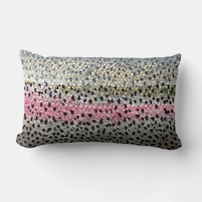 Rainbow Trout & Brown Trout Lumbar Pillow (Front)