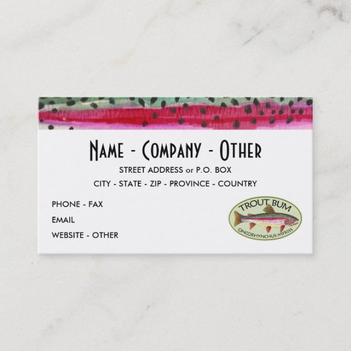 Customizable Rainbow Trout Business Cards