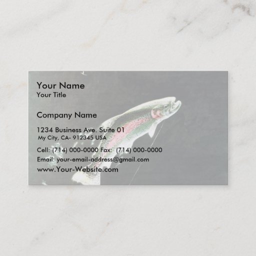 Customizable Rainbow Trout Business Cards