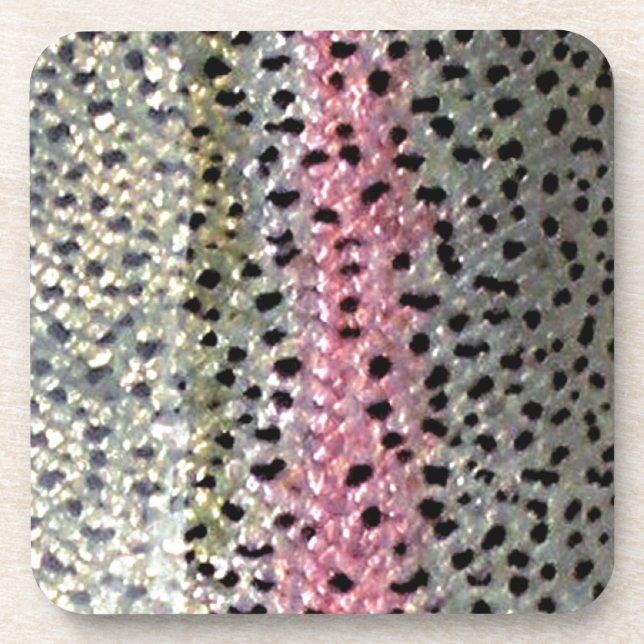 Rainbow Trout by PatternWear© Beverage Coaster (Front)