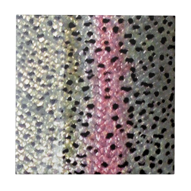 Rainbow Trout by PatternWear© Ceramic Tile (Front)