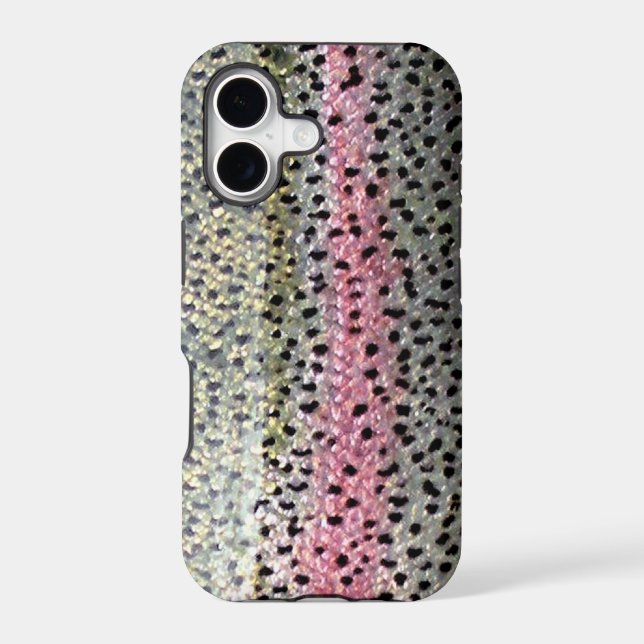 Rainbow Trout by Patternwear© Fly Fishing Iphone Case (Back)
