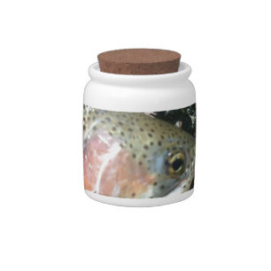 Rainbow trout candy jar