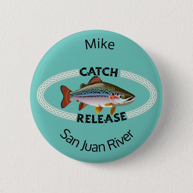 Rainbow Trout Catch Release Resource Conservation Button (Front)