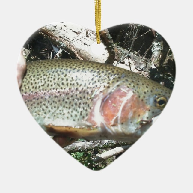 Rainbow trout ceramic ornament (Front)