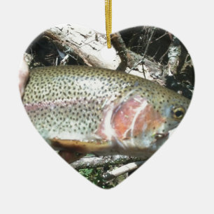 Rainbow trout ceramic ornament