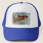 Funny Rainbow Trout and Tape Measure Trucker Hat, Zazzle