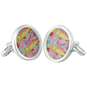 rainbow trout cufflinks