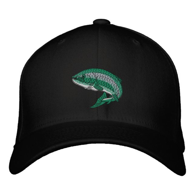 RAINBOW TROUT EMBROIDERED BASEBALL CAP (Front)