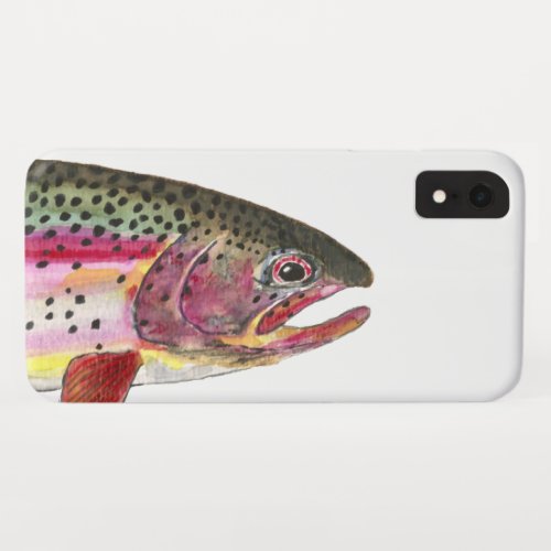 Rainbow Trout Fish Art for Fly Fishing Lovers iPhone XR Case