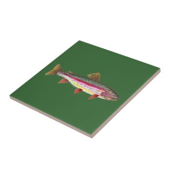 Rainbow Trout Fish Ceramic Tile by TroutWhiskers at Zazzle