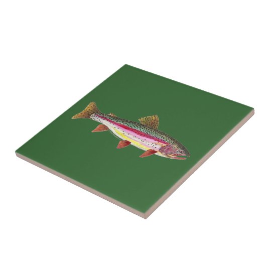 3dRose Ct_3462_1 Rainbow Trout Ceramic Tile, 4-Inch