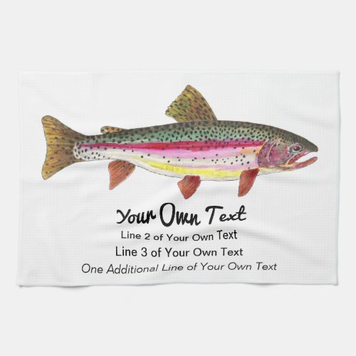 Rainbow Trout Fish Fly Fishing Angling Guide Lodge Towel