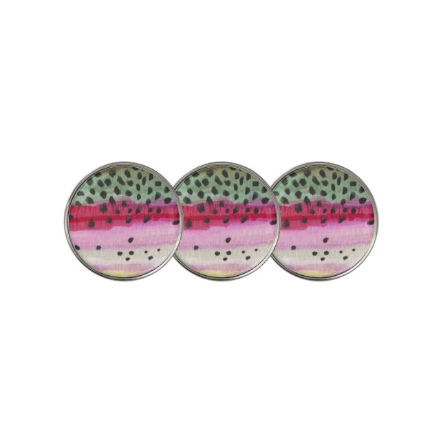 Rainbow Trout Fish Golf Ball Marker (3 Up)