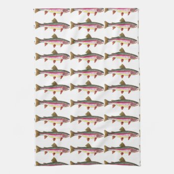 Rainbow Trout Fish Kitchen Towel by TroutWhiskers at Zazzle