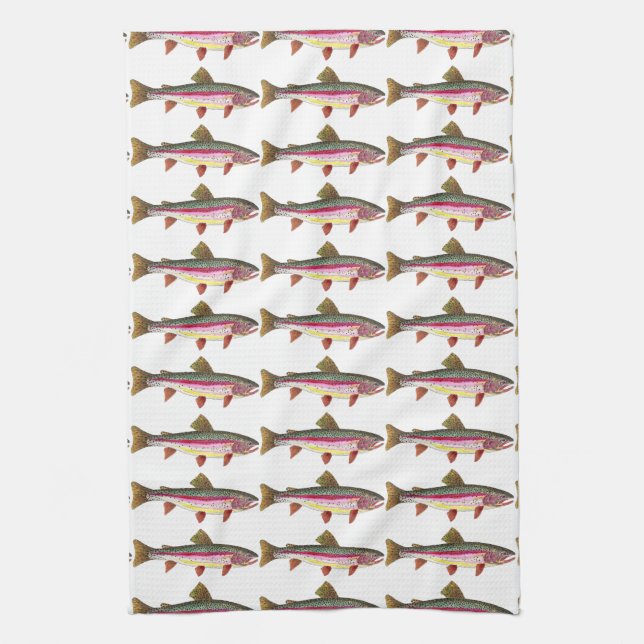 Rainbow Trout Fish Kitchen Towel (Vertical)