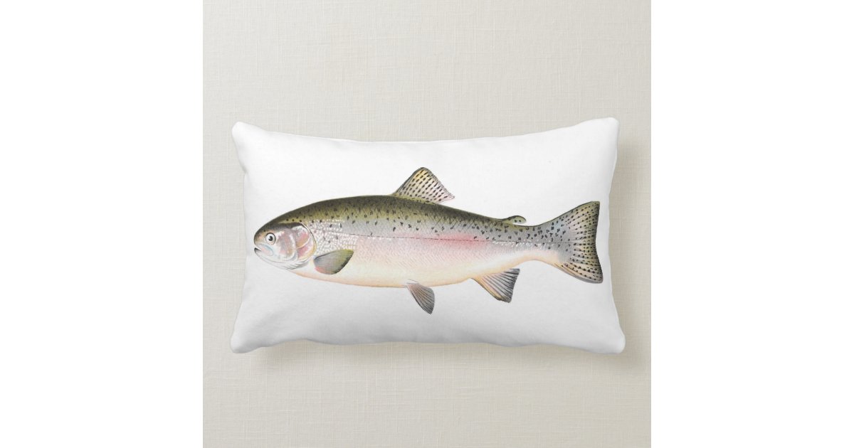 Rainbow Trout Fish Lumbar Pillow Zazzle Com