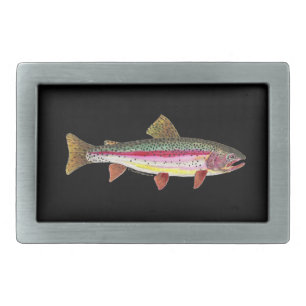 Rainbow Trout Fish Rectangular Belt Buckle