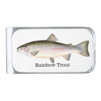 Rainbow Trout Fish Silver Finish Money Clip