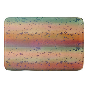 Rainbow Trout Fish Skin Fun Speckled Pattern Bath Mat