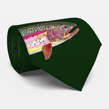 Rainbow Trout Fish Tie by TroutWhiskers at Zazzle