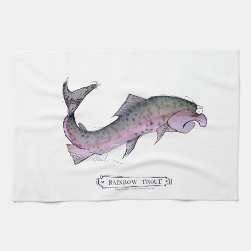 Rainbow Trout fish tony fernandes Kitchen Towel