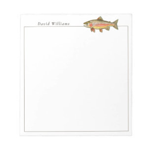 Rainbow Trout Fisherman Personalized Notepad