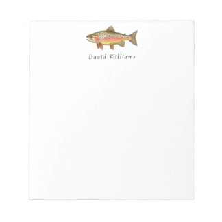 Rainbow Trout Fisherman Personalized Notepad