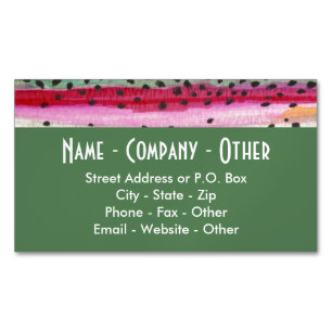 Rainbow Trout Fisherman's Business Card Magnet