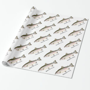 Rainbow Trout Fishes Pattern Wrapping Paper