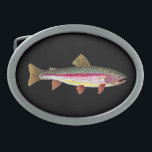 Rainbow Trout Fishing Angler Fisherman's Belt Buckle<br><div class="desc">RAINBOW TROUT PAINTING. Just the fish, the whole fish, and nothing but the fish - oncorhynchus mykiss. The picture features the richly colored, beautiful patterning of the rainbow trout - just as nature painted it. This trout art is from an original watercolor painting by Mr. Trout Whiskers. Great gift for...</div>