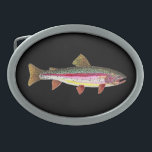 Rainbow Trout Fishing Angler Fisherman's Belt Buckle<br><div class="desc">RAINBOW TROUT PAINTING. Just the fish, the whole fish, and nothing but the fish - oncorhynchus mykiss. The picture features the richly colored, beautiful patterning of the rainbow trout - just as nature painted it. This trout art is from an original watercolor painting by Mr. Trout Whiskers. Great gift for...</div>