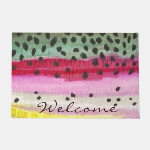 Rainbow Trout Fishing Beautiful Unique Welcome Doormat