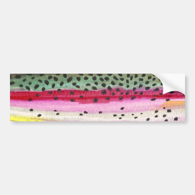Rainbow Trout Fishing Bumper Sticker (Front)