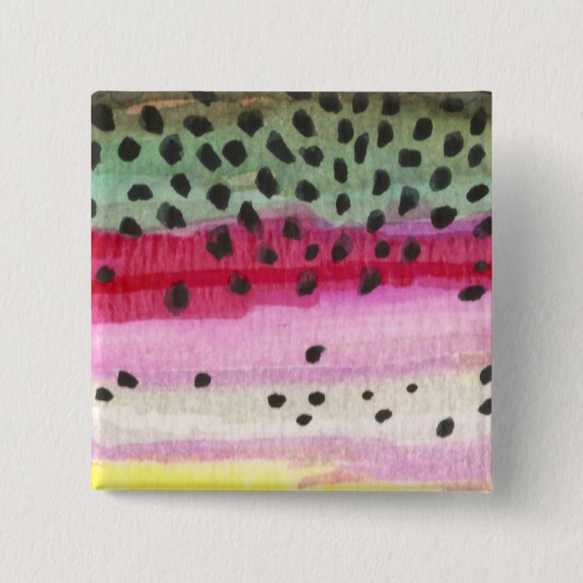 Rainbow Trout Fishing Button (Front)