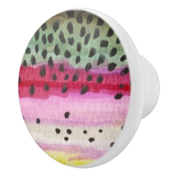 Rainbow Trout Fishing Ceramic Knob by TroutWhiskers at Zazzle
