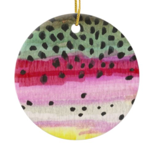 Rainbow Trout Fishing Ceramic Ornament