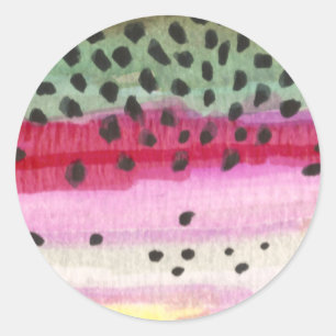 Rainbow Trout Fishing Classic Round Sticker