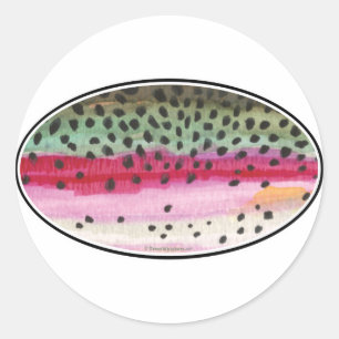 Rainbow Trout Fishing Classic Round Sticker