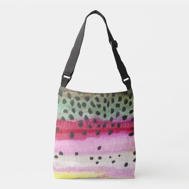 Rainbow Trout Fishing Crossbody Bag (Front)