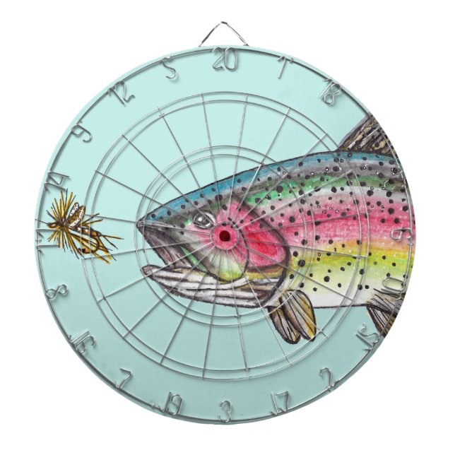 Rainbow Trout Fishing Dart Board (Front)