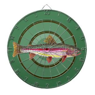 Rainbow Trout Fishing Dartboard With Darts