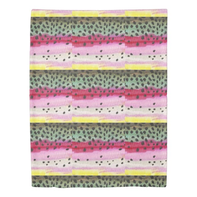 Rainbow Trout Fishing Duvet Cover (Front)