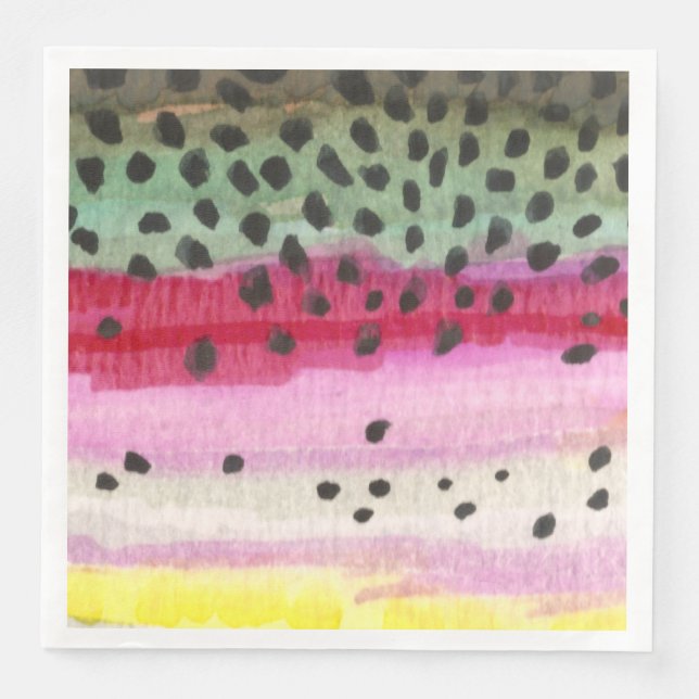 Rainbow Trout Fishing, Ichthyology Paper Dinner Napkins (Front)