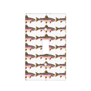 RAINBOW TROUT FISHING #1 LIGHT SWITCH COVER PLATE OR OUTLET COVER