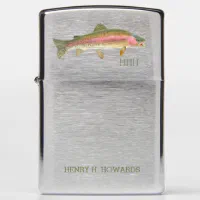 Rainbow Trout Fishing Monogram and Name Zippo Lighter | Zazzle