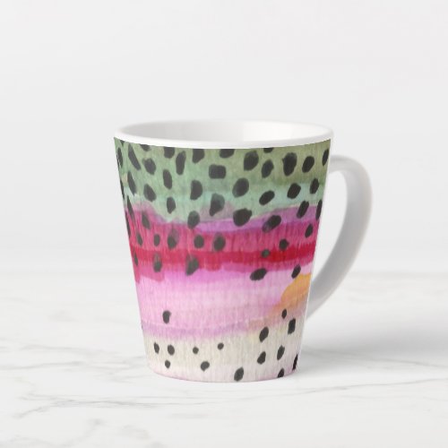 Rainbow Trout Fishing Painting Latte Mug