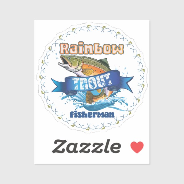 Rainbow Trout Fishing patch Sticker (Sheet)